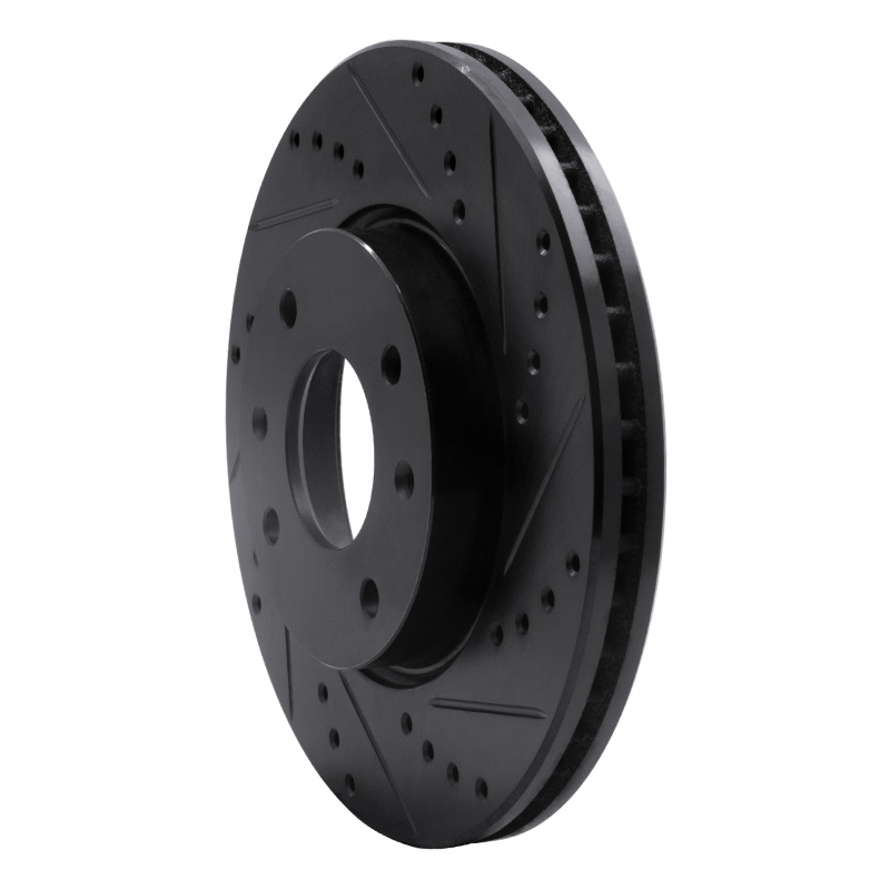 Hyundai Sonata Brake Rotor (1) - Front Right - R1 Concepts - Drilled & Slotted - Black - `02-`06